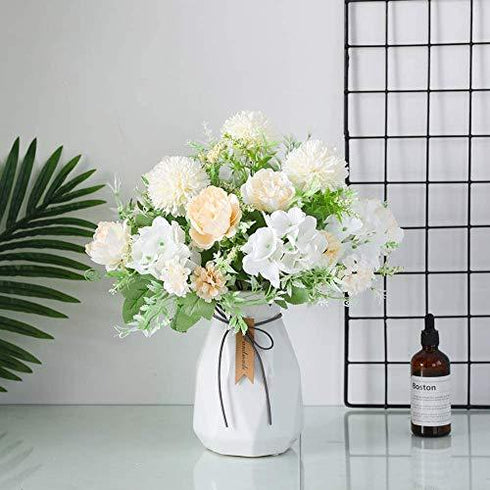 2 Pcs Artificial Peony Silk Hydrangea Bouquet